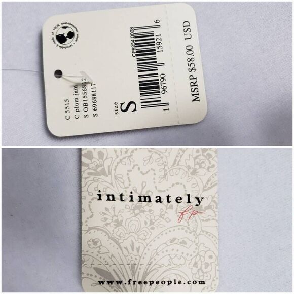 Free People Intimately Everyday Lace Deep V Bodysuit in Plum Jam Sz S NWT - Picture 7 of 7